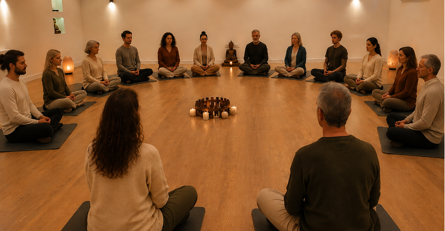 Foto Reiki II kring zittend